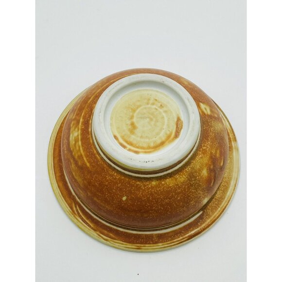 Studio Pottery Two Tone Brown Golden Small Mixing Bowl - Picture 6 of 6